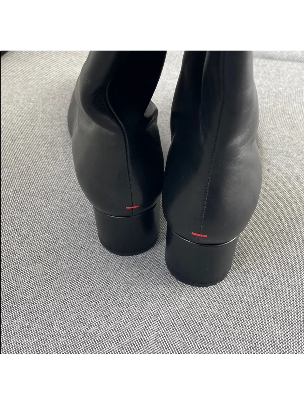 Aeyde Willa Knee High Leather Boots Black Pull On OTK Size 41